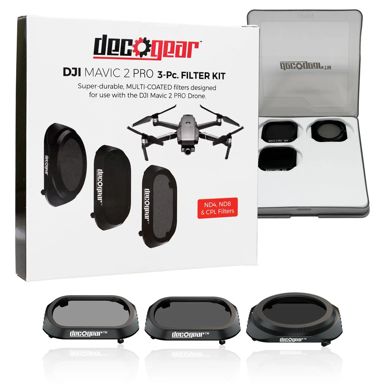 Deco Gear 3-Piece Filter Kit (CPL+ND4+ND8) for Camera on the DJI Mavic 2 Pro - Image 17