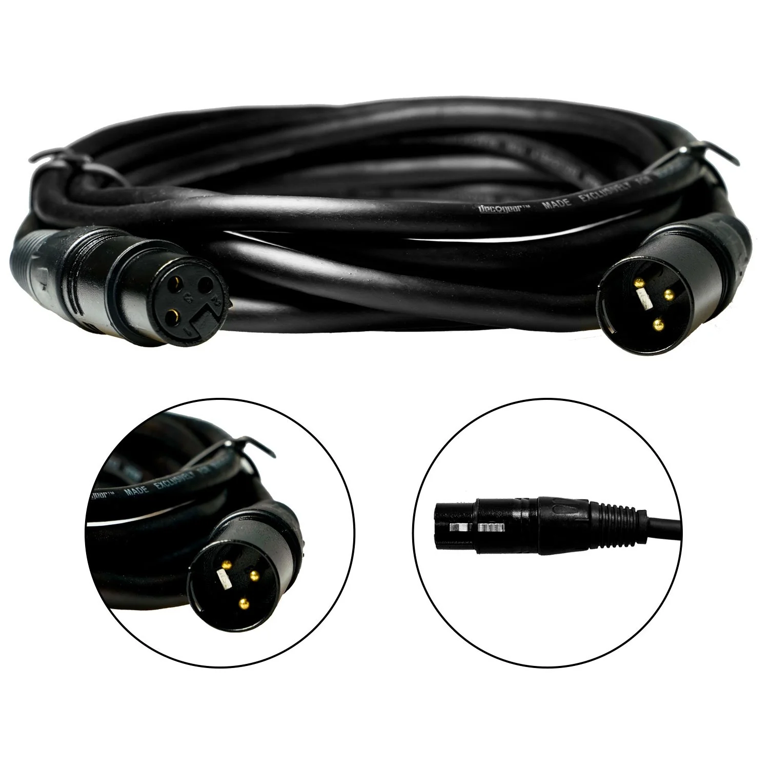 Deco Gear XLR 10' Male to XLR Female 16AWG Gold Plated Cable - Image 3